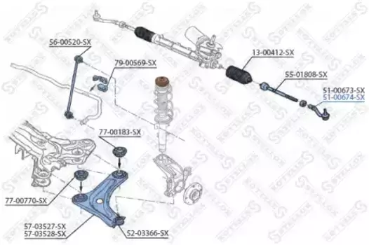 Рулевой наконечник STELLOX 51-00674-SX