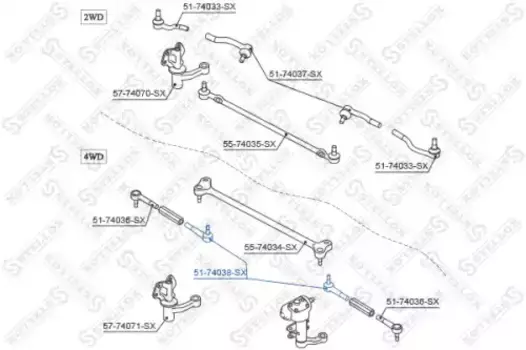 Рулевой наконечник STELLOX 51-74038-SX