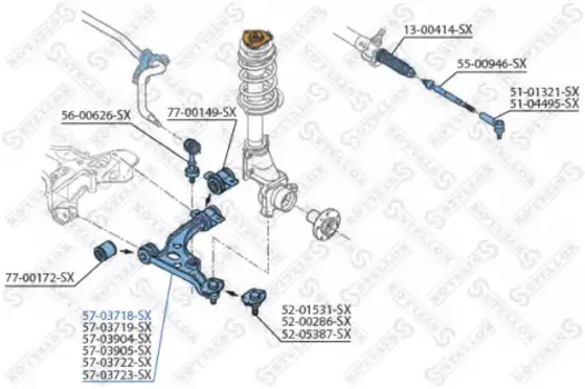 Рычаг подвески STELLOX 57-03718-SX слева Fiat Ducato all 01>