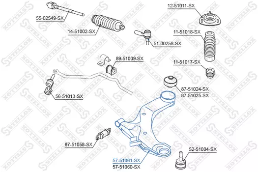 Рычаг подвески STELLOX 57-51061-SX слева