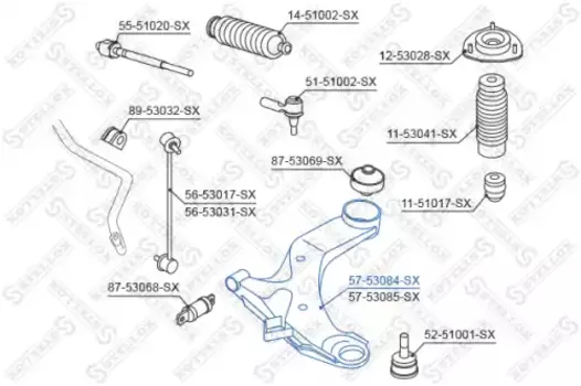 Рычаг подвески STELLOX 57-53084-SX слева