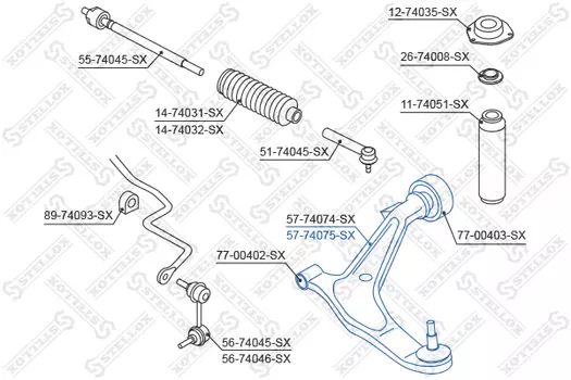 Рычаг подвески STELLOX 57-74075-SX слева