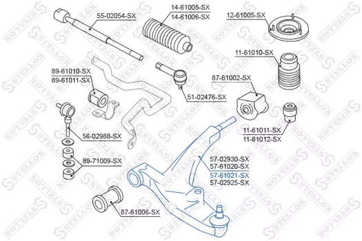 Рычаг подвески STELLOX 57-61021-SX слева
