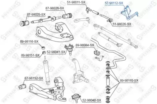 рычаг маятниковый!\ Toyota Hi-Lux LN166 4WD 97> 57-98112-SX STELLOX