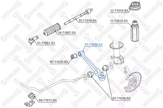 Рычаг подвески STELLOX 57-71038-SX Mazda 121 <90