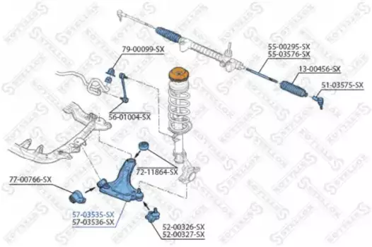 Рычаг подвески STELLOX 57-03535-SX слева нижний Opel Meriva 03>
