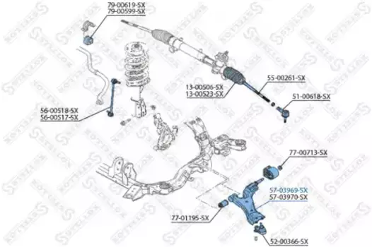 Рычаг подвески STELLOX 57-03969-SX спереди слева Chevrolet Captiva 2.4/Captiva 3.2 07>