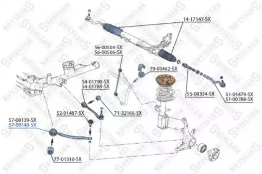 Рычаг подвески STELLOX 57-00140-SX спереди справа BMW X5 all 00>
