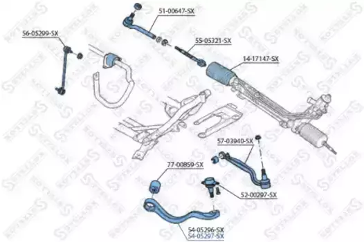 Рычаг подвески STELLOX 54-05297-SX справа передний верхний Land Rover Range Rover 4.2/4.4/3.0TD 02>