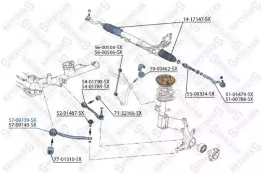 Рычаг подвески STELLOX 57-00139-SX спереди слева BMW X5 all 00>