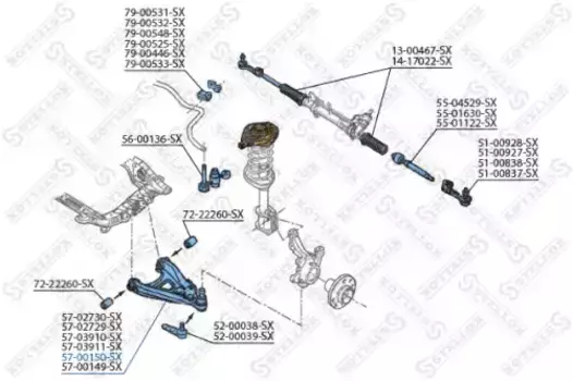 Рычаг подвески STELLOX 57-00150-SX слева Renault Megan all 97>