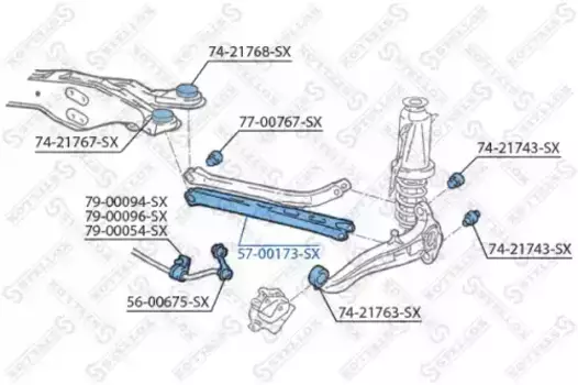 Рычаг подвески STELLOX 57-00173-SX задний нижний Opel Vectra B 95-02