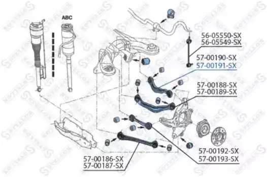 Рычаг подвески STELLOX 57-00191-SX справа задняя ось задний верхний MB W221/C216 05>
