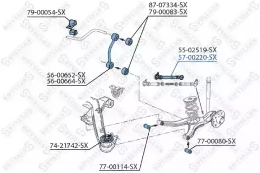 Рычаг подвески STELLOX 57-00220-SX задняя ось Opel Omega all 94-03