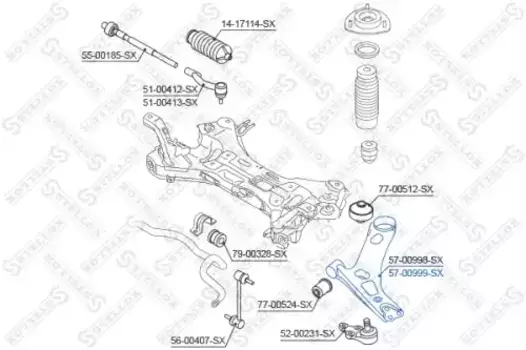 Рычаг подвески STELLOX 57-00999-SX справа Hyundai i40 CW (VF) 11>