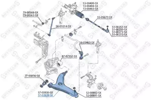 Рычаг подвески STELLOX 57-02839-SX справа