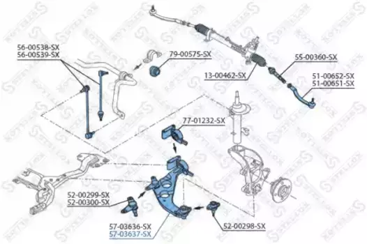 Рычаг подвески STELLOX 57-03637-SX справа Mini Cooper all 01>