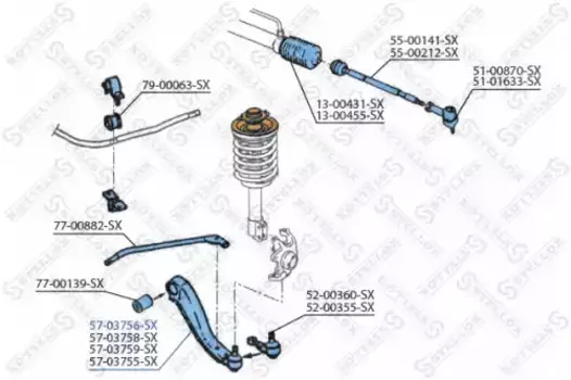 Рычаг подвески STELLOX 57-03756-SX спереди слева Opel Corsa/Tigra/Combo