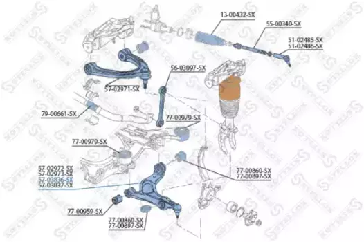 Рычаг подвески STELLOX 57-03836-SX передняя ось Audi Q7