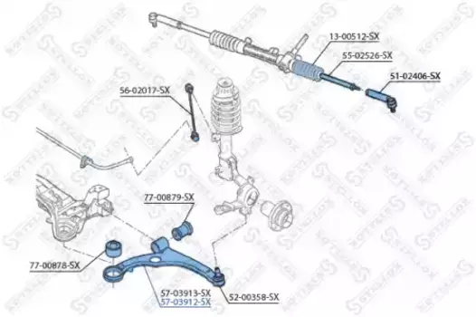 Рычаг подвески STELLOX 57-03912-SX справа нижний