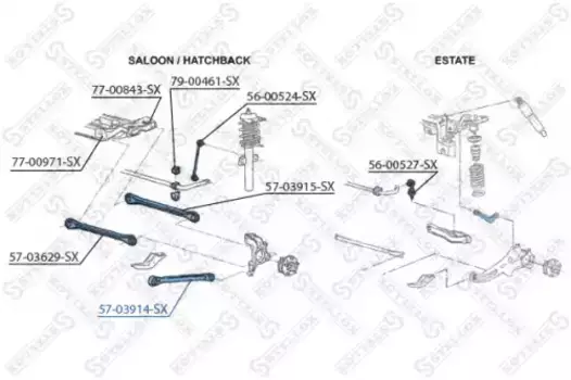 Рычаг подвески STELLOX 57-03914-SX задняя ось Ford Mondeo all 01>
