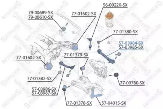 Рычаг подвески STELLOX 57-03984-SX слева задняя ось задний верхний BMW X5/X6 07-13