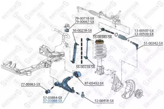 Рычаг подвески STELLOX 57-03988-SX справа Opel Insignia all 08>
