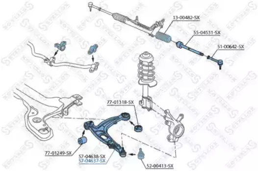 Рычаг подвески STELLOX 57-04637-SX справа