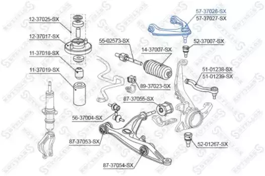 Рычаг подвески STELLOX 57-37026-SX справа верхний Honda CR-V all 97>