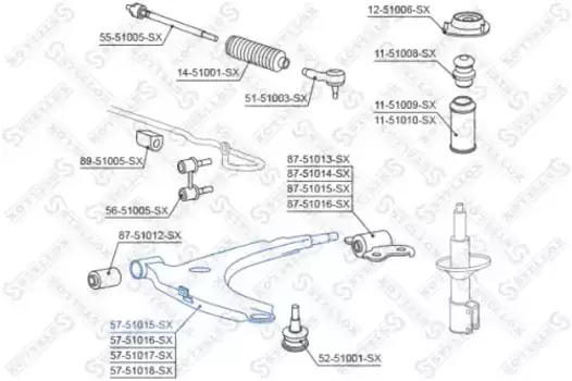 Рычаг подвески STELLOX 57-51015-SX слева