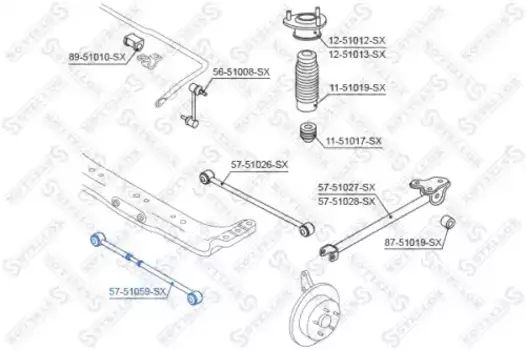 Рычаг подвески STELLOX 57-51059-SX спереди задняя ось