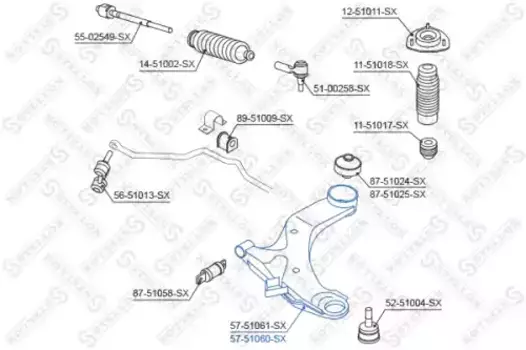 Рычаг подвески STELLOX 57-51060-SX справа