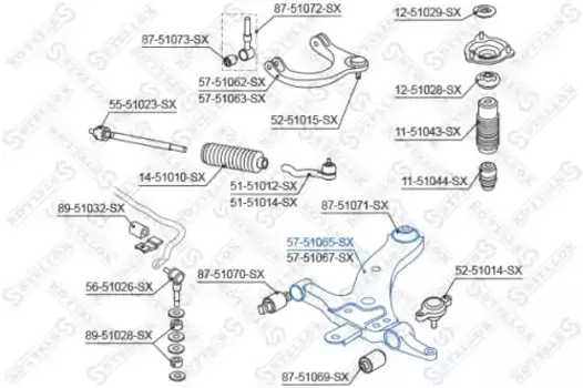 Рычаг подвески STELLOX 57-51065-SX слева нижний
