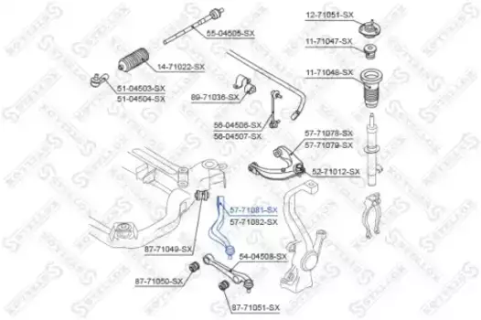 Рычаг подвески STELLOX 57-71081-SX слева задний нижний Mazda 6 GG/GY all 02>