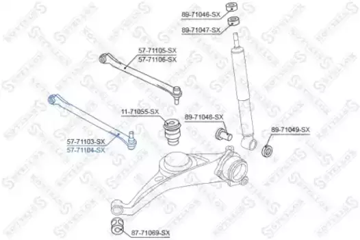 Рычаг подвески STELLOX 57-71104-SX справа задняя ось нижний Mazda Tribute all 01>
