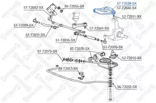 Рычаг подвески STELLOX 57-72039-SX слева верхний Mitsubishi L200 2WD 86-95
