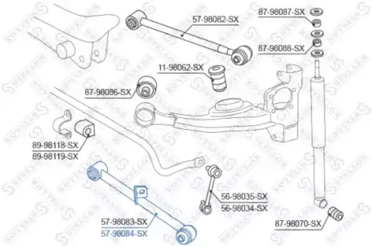 Рычаг подвески STELLOX 57-98084-SX справа задняя ось нижний