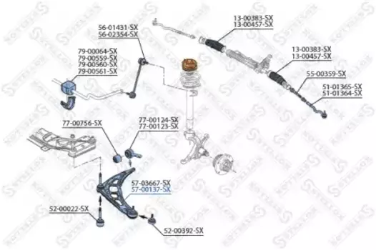 Рычаг подвески STELLOX 57-00137-SX справа BMW E36 1.6-2.5TDs 90>