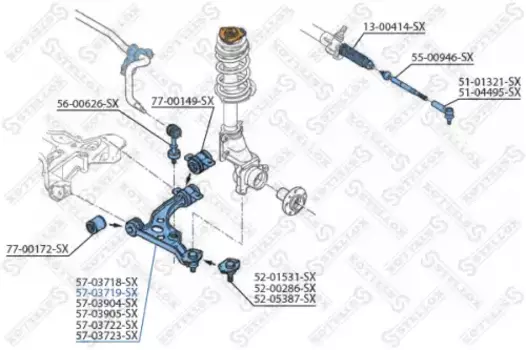 Рычаг подвески STELLOX 57-03719-SX справа Fiat Ducato 94>