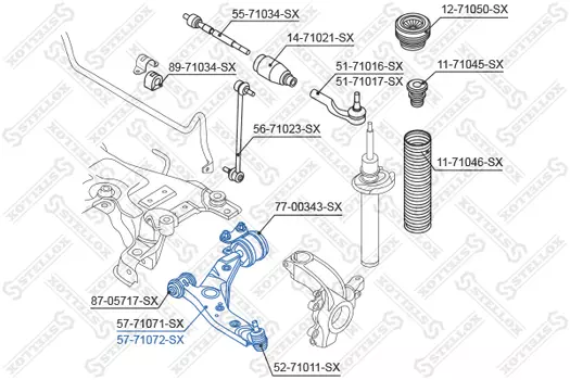 Рычаг подвески STELLOX 57-71072-SX справа Mazda 3 BK all 03>
