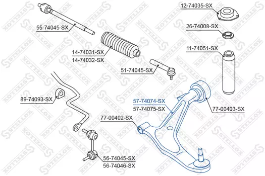 Рычаг подвески STELLOX 57-74074-SX справа