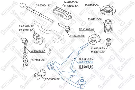 Рычаг подвески STELLOX 57-61020-SX справа Suzuki Baleno 95>