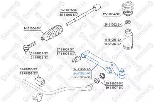 Рычаг подвески STELLOX 57-61007-SX