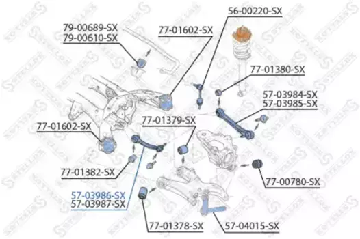 Рычаг подвески STELLOX 57-03986-SX слева задняя ось верхний BMW E70/E71/E72 3.0SI-5.0i/3.0d/3.5d 07>