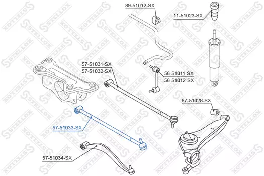 Рычаг подвески STELLOX 57-51033-SX слева задняя ось нижний