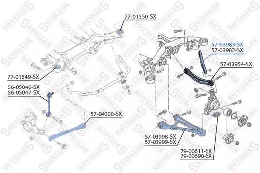 рычаг задней подвески верхний левый!\ Audi Q7, VW Touareg all 02>