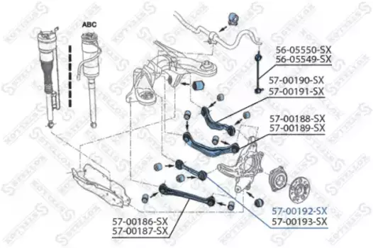 Рычаг подвески STELLOX 57-00192-SX слева задняя ось MB W221/C216 05>