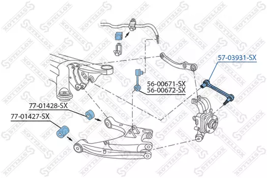 Рычаг подвески STELLOX 57-03931-SX сзади Audi A8 3.0-6.0/3.0TDi/4.0TDi 02>