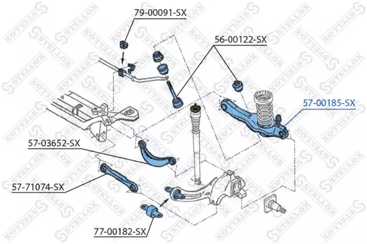 Рычаг подвески STELLOX 57-00185-SX задний нижний Ford Focus 98-04