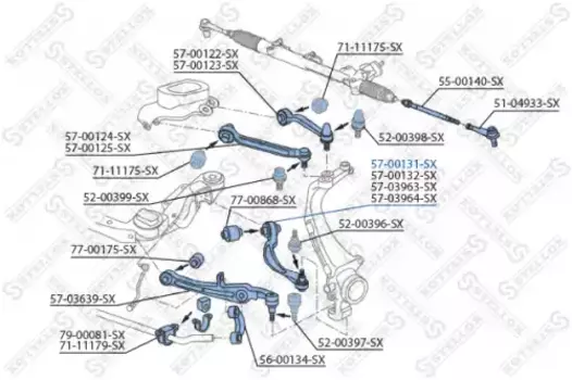 Рычаг подвески STELLOX 57-00131-SX слева задний нижний Audi A6 all 04>